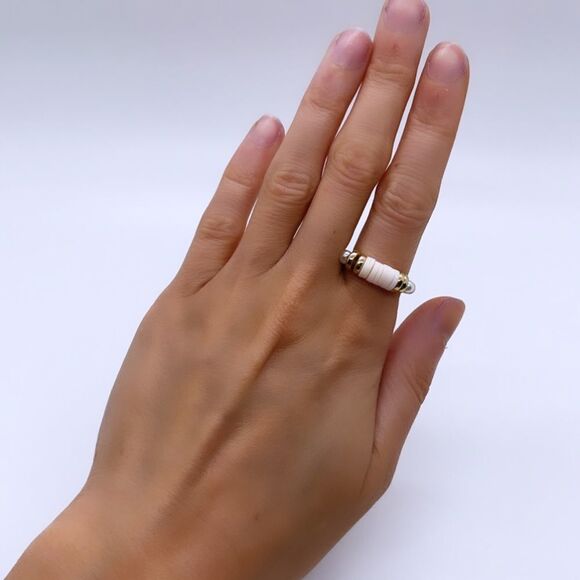 NWT Wool + Pepper Co. Beaded Stackable Ring - Picture 4 of 5